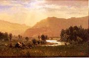 Albert Bierstadt Figures_in_a_Hudson_River_Landscape USA oil painting artist